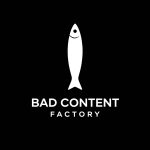 “Bad Content Factory logo met sardine.”